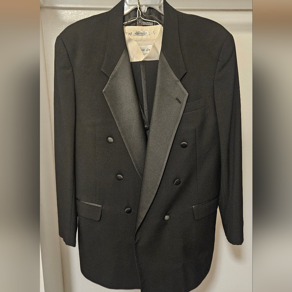 Classic Black Double-Breasted Men's Blazer
